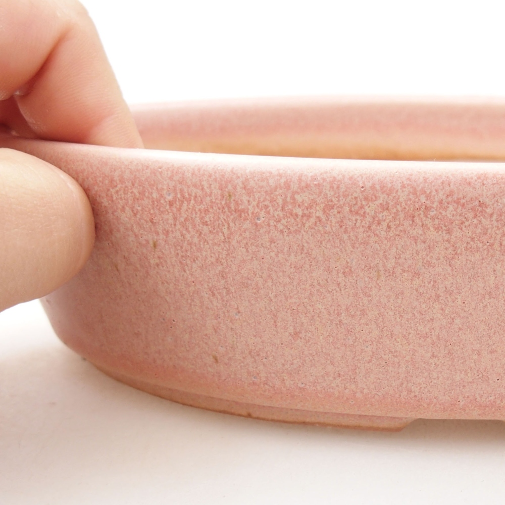 Ceramic bonsai bowl 18,5 x 13,5 x 4,5 cm, color pink