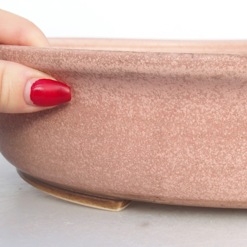Ceramic bonsai bowl 32,5 x 28,5 x 7,5 cm, pink