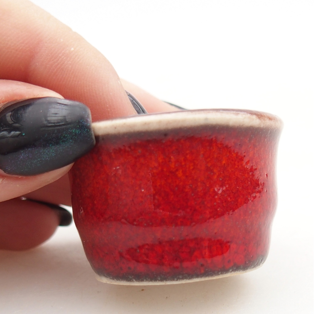 Mini bonsai bowl 3,5 x 3,5 x 2,5 cm, colour red