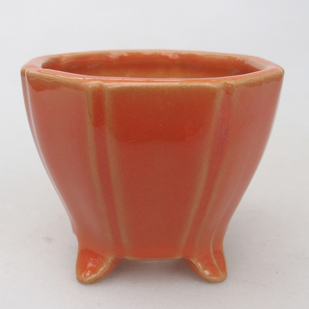 Ceramic bonsai bowl 7,5 x 7,5 x 6 cm, orange