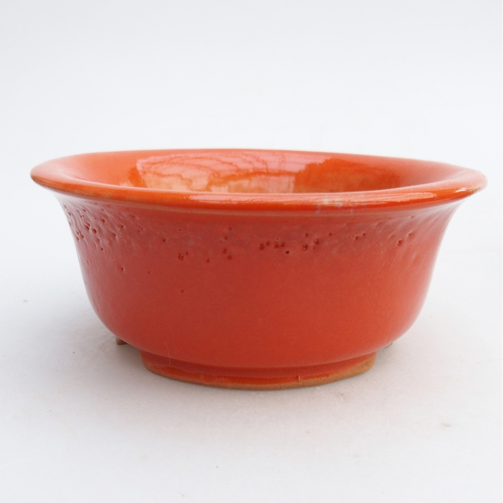Ceramic bonsai bowl 13 x 13 x 5 cm, orange