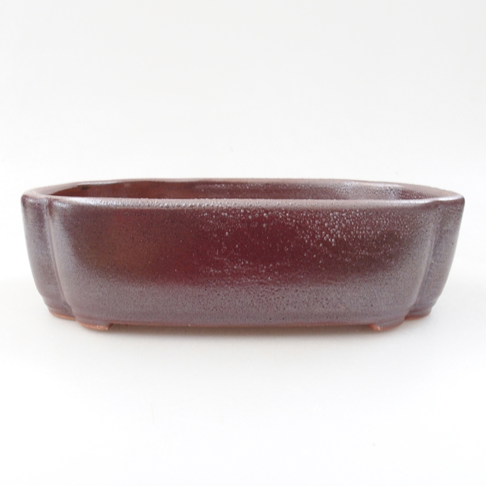 Ceramic bonsai bowl 18 x 13 x 5 cm, color brown