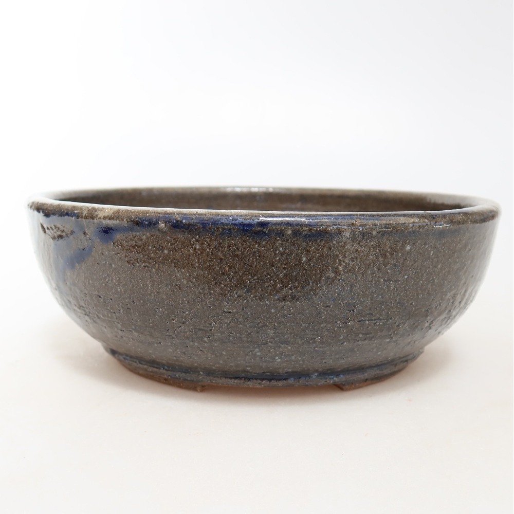 Ceramic bonsai pot, 17 x 17 x 6 cm, gray