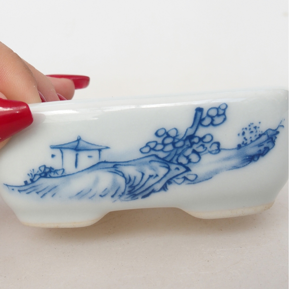 Mini bonsai bowl 8 x 6 x 3 cm, white