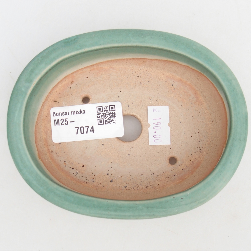 Ceramic bonsai bowl 12 x 9,5 x 3,5 cm, green