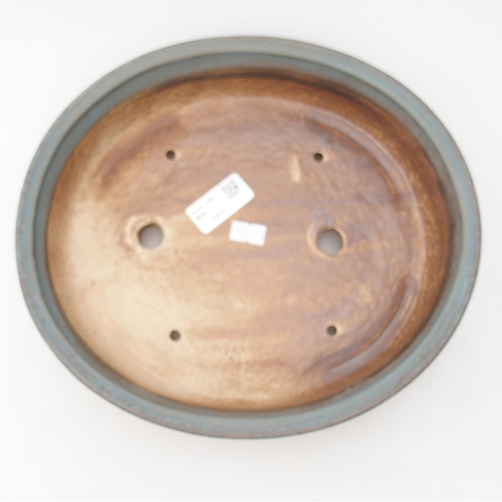 Ceramic bonsai bowl 26 x 23,5 x 5,5 cm, colour blue