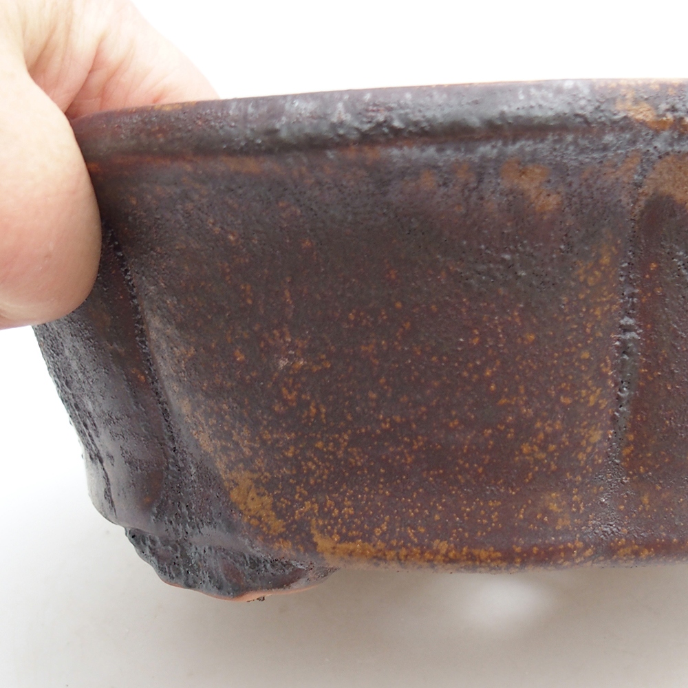 Ceramic bonsai bowl 26 x 26 x 8 cm, brown