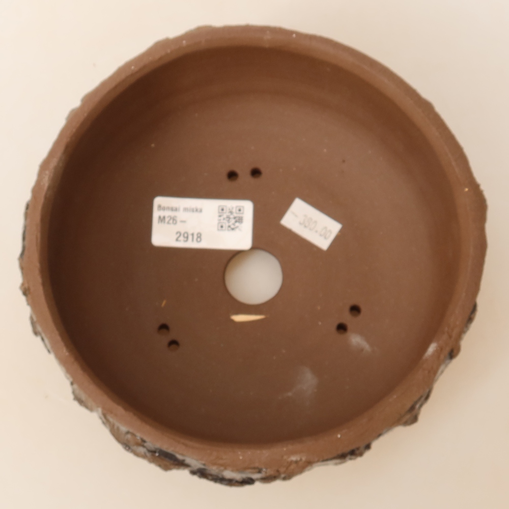 Ceramic bonsai pot, 16 x 16 x 6.5 cm, brown