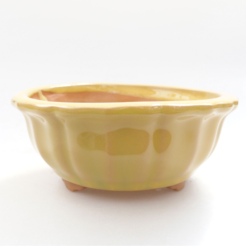 Ceramic bonsai bowl 11,5 x 11,5 x 5 cm, color yellow
