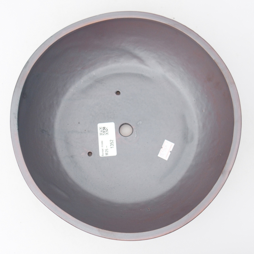 Ceramic bonsai bowl 24 x 24 x 7,5 cm, metal colour