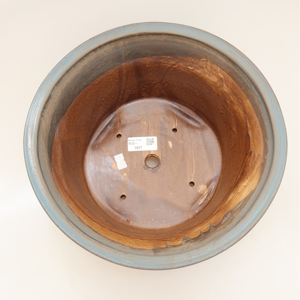 Ceramic bonsai pot, 29 x 29 x 12 cm, blue