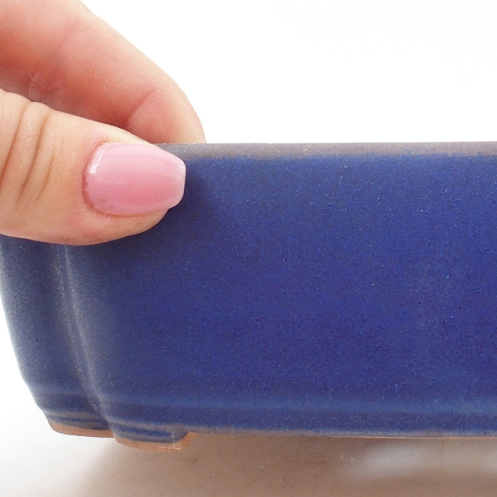 Ceramic bonsai bowl 18 x 13 x 5 cm, color blue