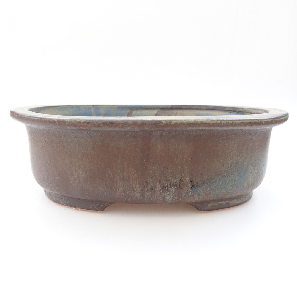 Ceramic bonsai bowl 26 x 22 x 8 cm, color brown
