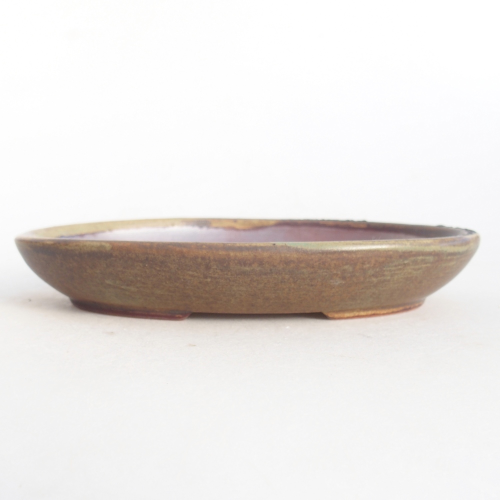 Ceramic bonsai bowl 15,5 x 11 x 2,5 cm, brown