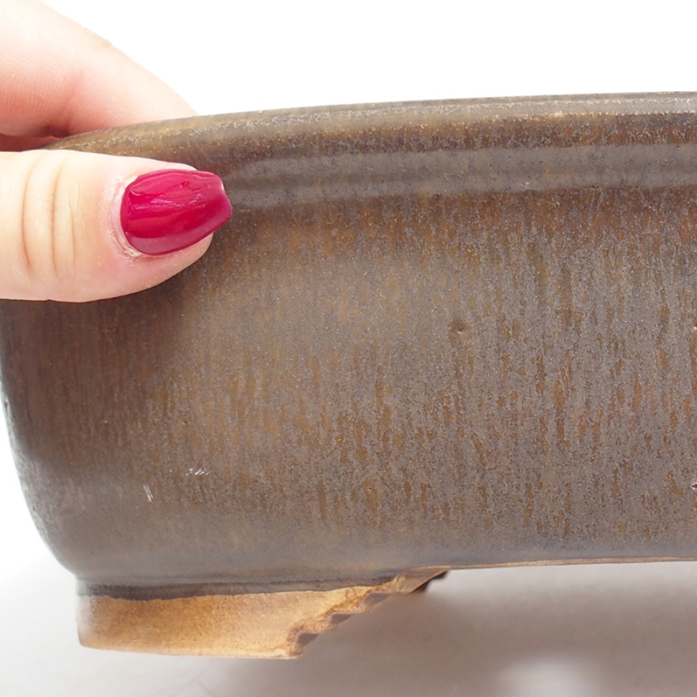 Ceramic bonsai bowl  25 x 21 x 7,5  cm, color  brown