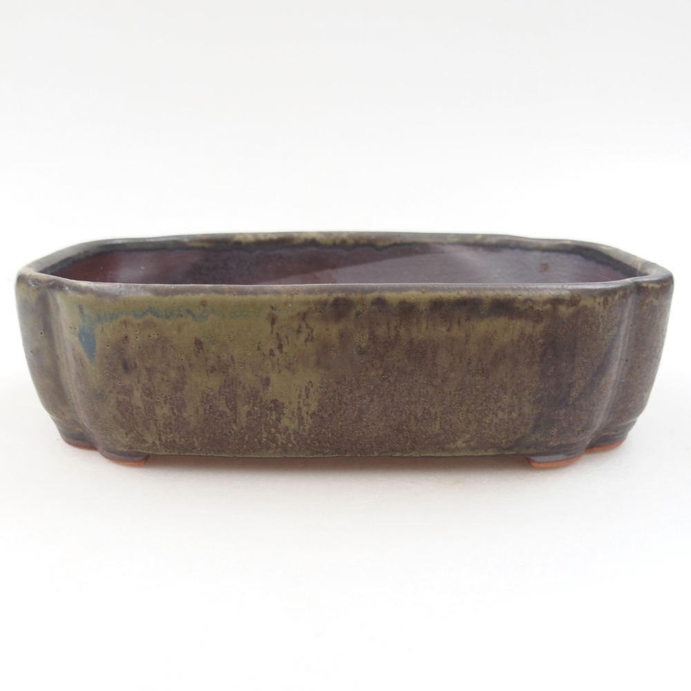 Ceramic bonsai bowl 16 x 12 x 4,5 cm, color brown