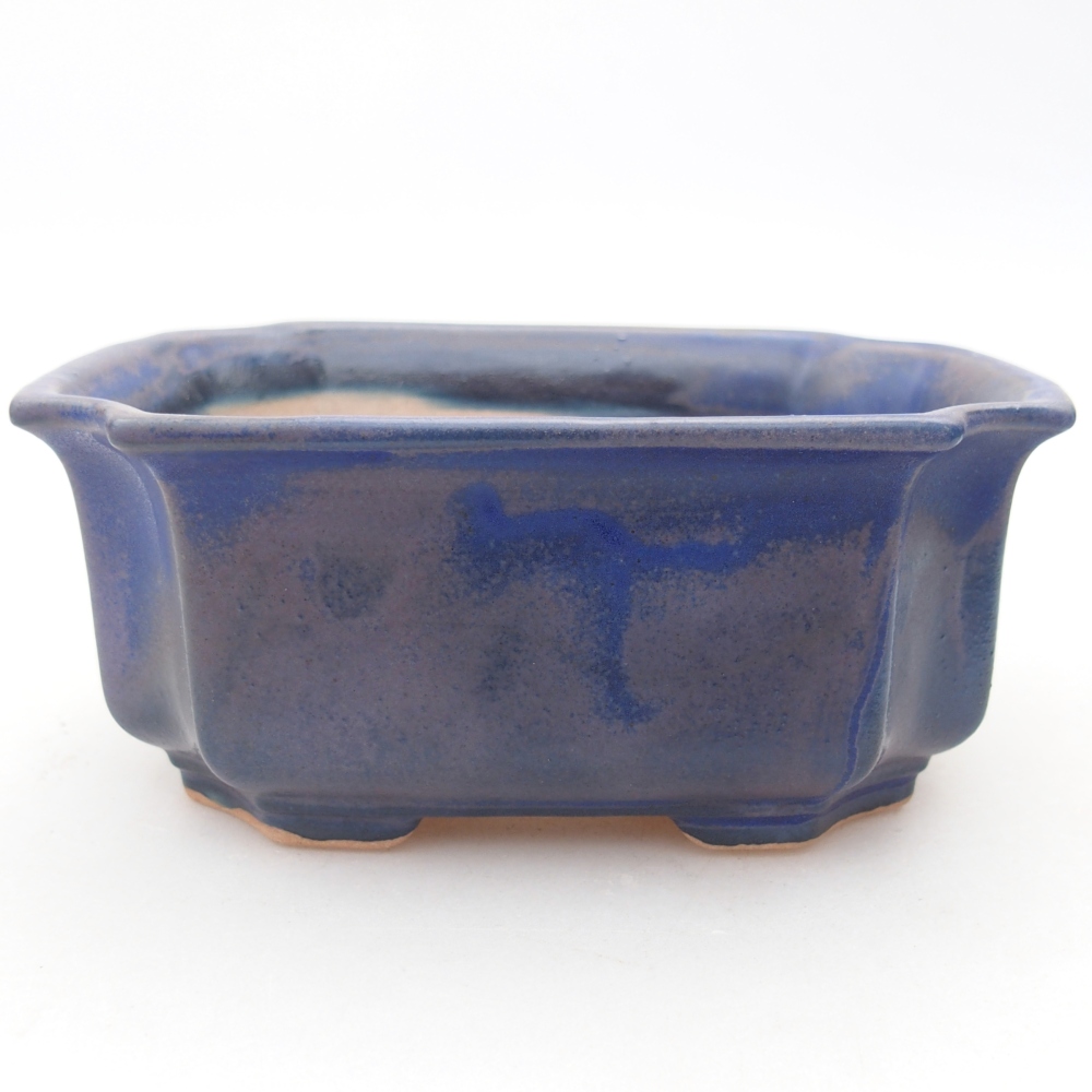 Ceramic bonsai bowl 12 x 9 x 5 cm, colour blue