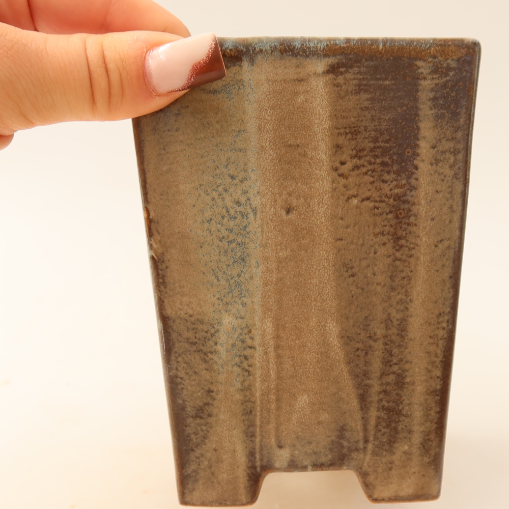 Ceramic bonsai bowl 9 x 9 x 12,5 cm, brown