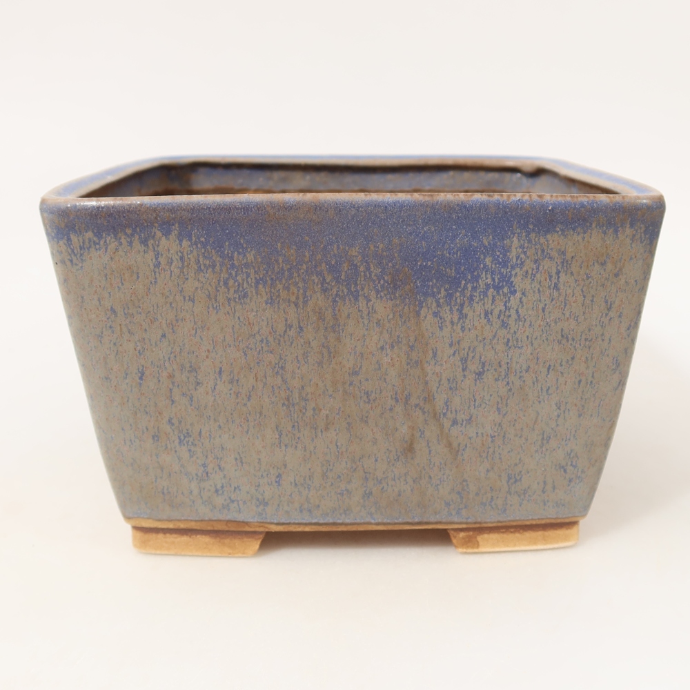 Ceramic bonsai bowl 16 x 16 x 10 cm, colour blue