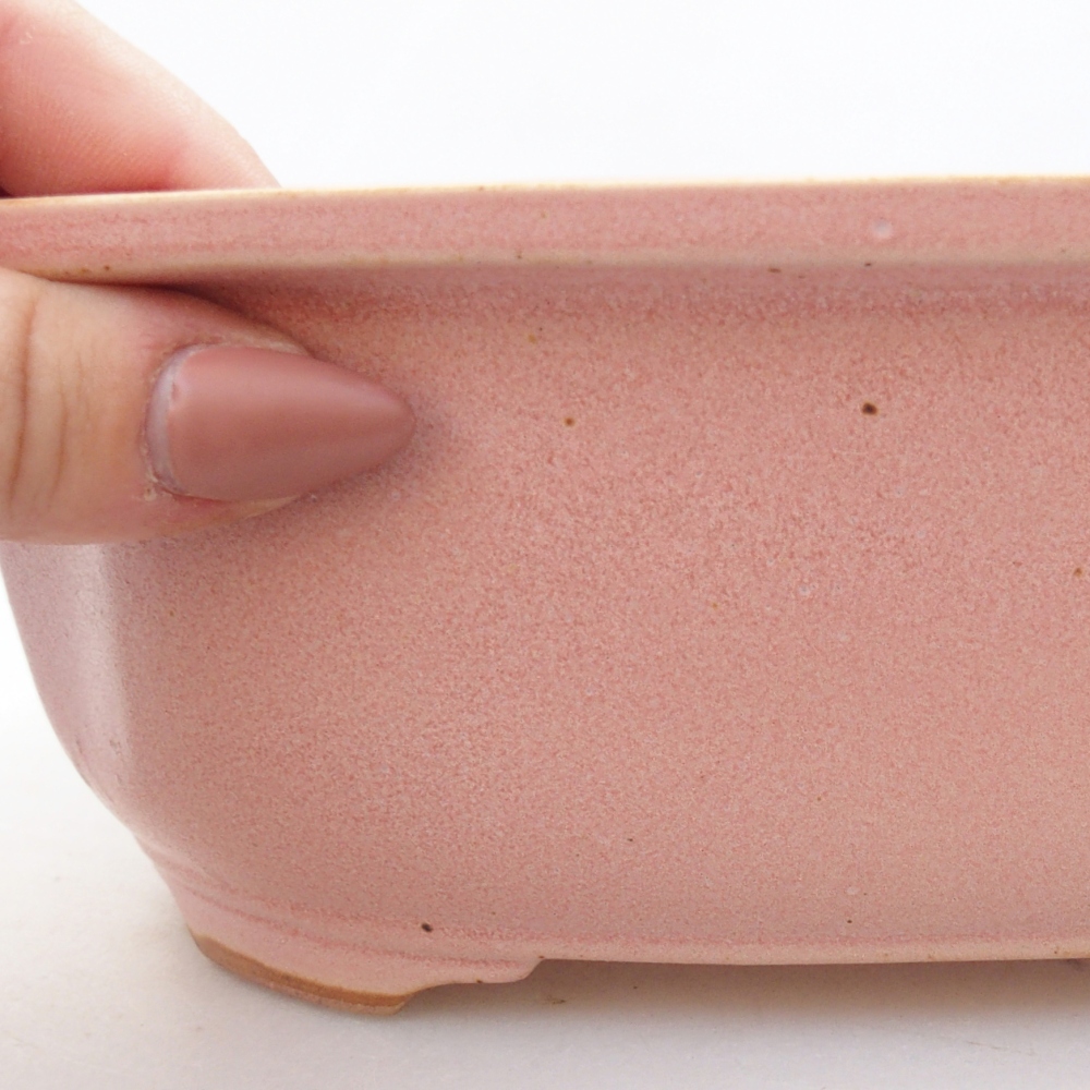 Ceramic bonsai bowl 22 x 18 x 7 cm, pink