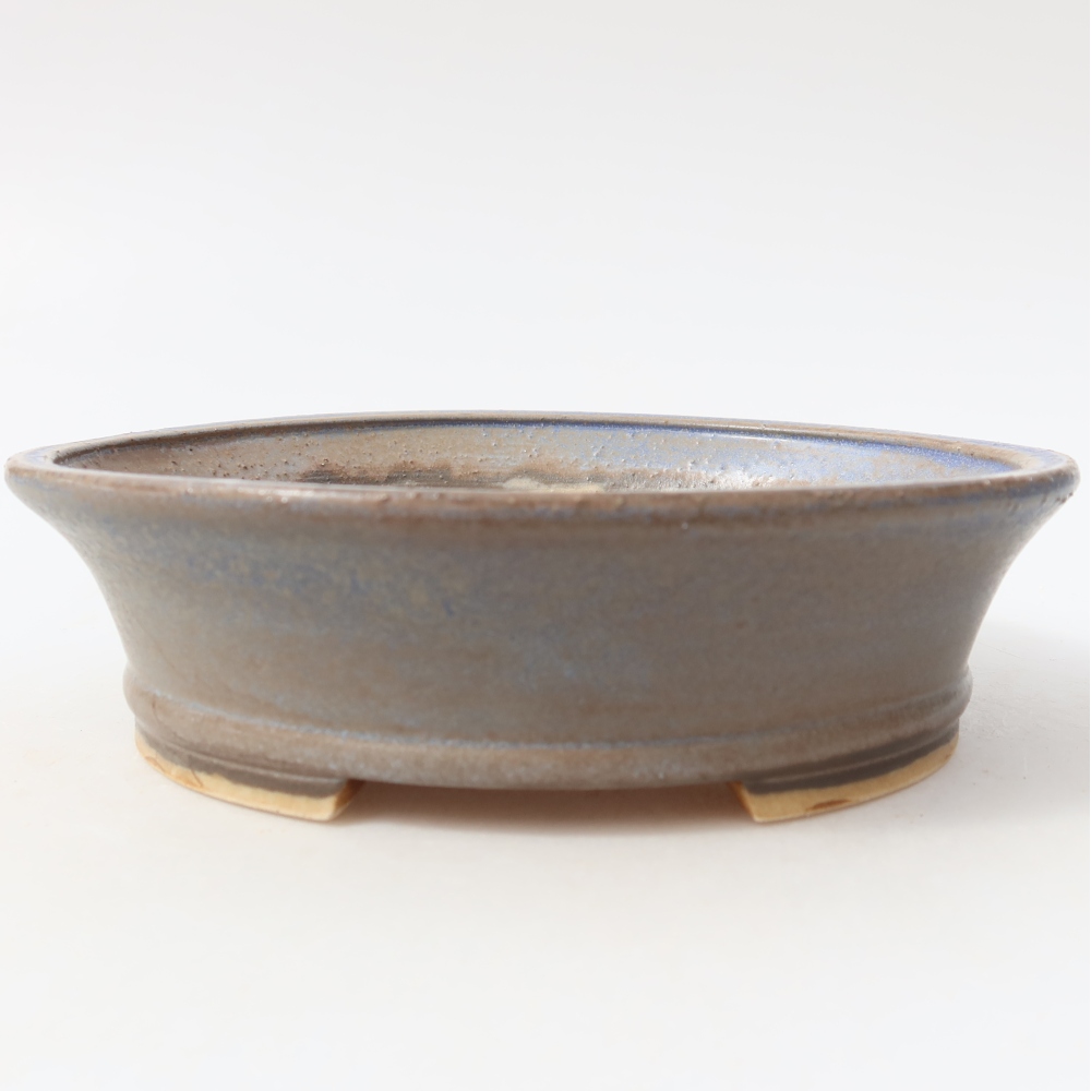 Ceramic bonsai pot, 17.5 x 16.5 x 5 cm, blue