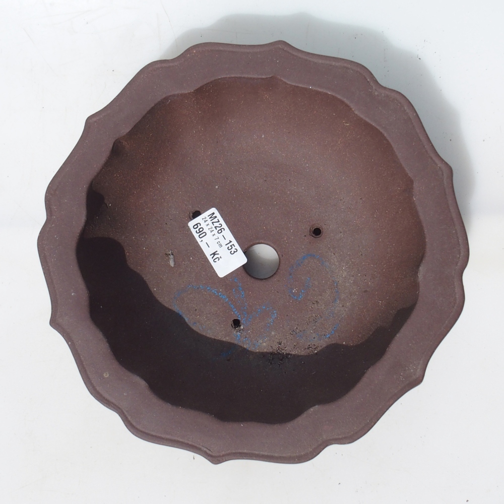 Bonsai bowl 24 x 24 x 7 cm birch brown