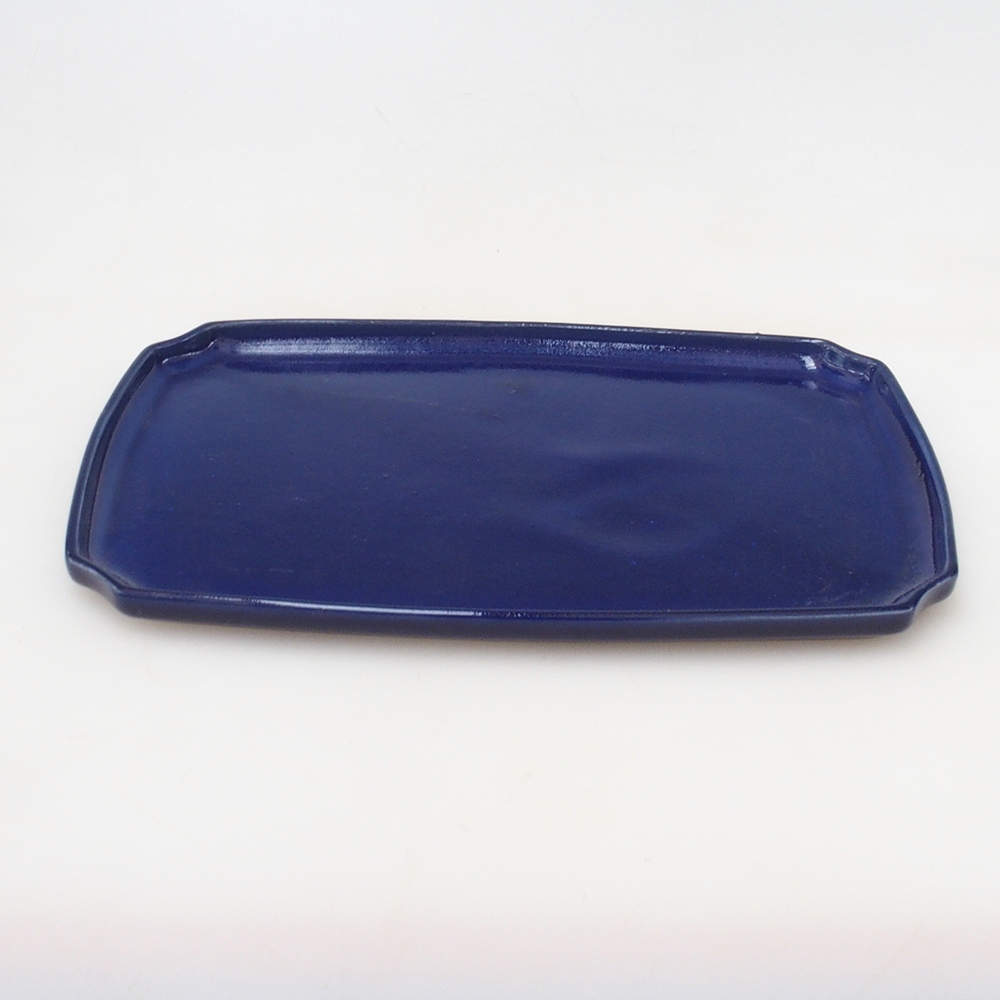 Ceramic saucer H07 - 28 x 19 x 1.5 cm - blue