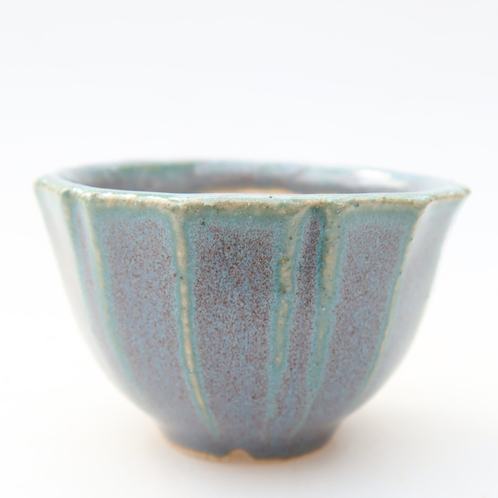 Ceramic bonsai pot, 5.5 x 5.5 x 3.5 cm, gray