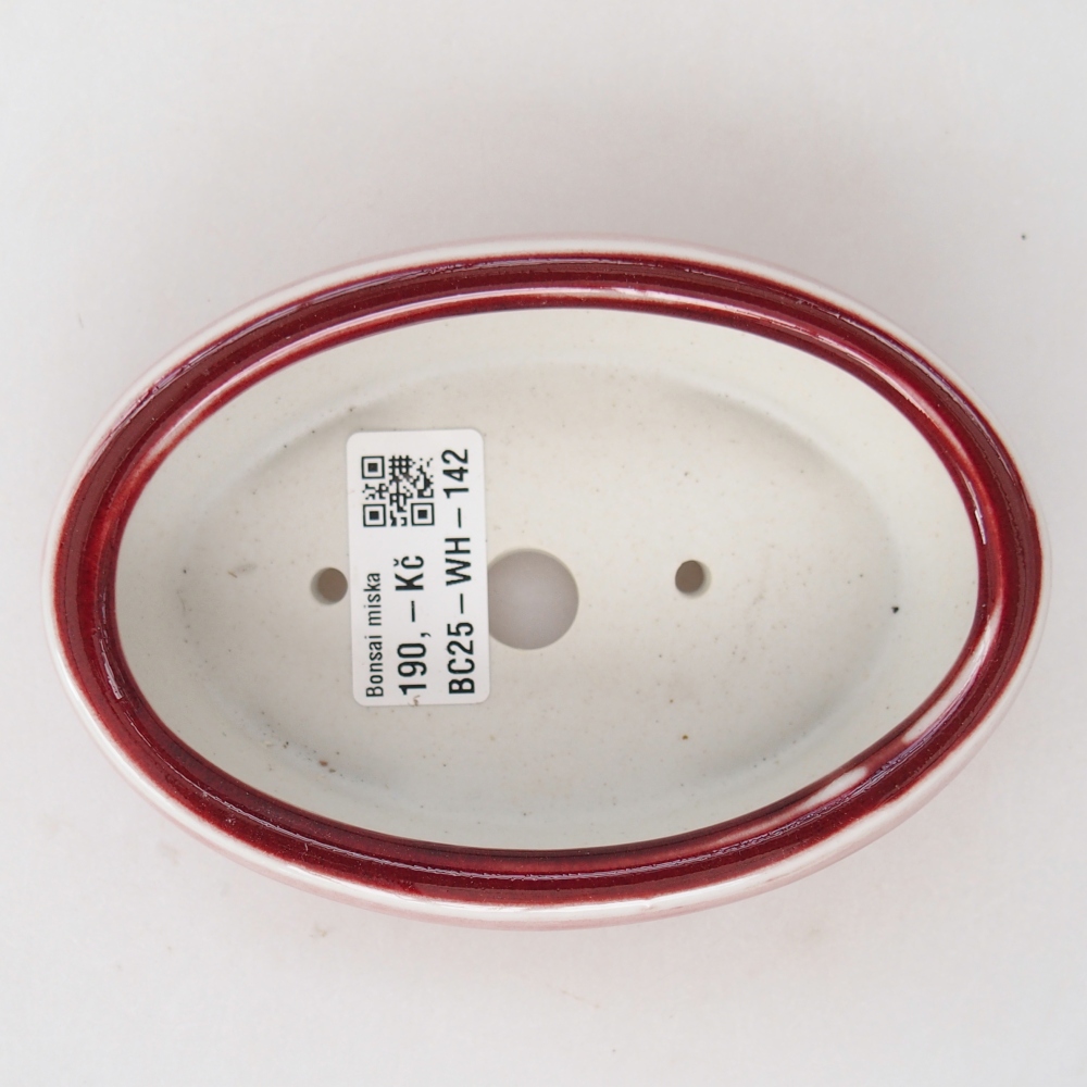 Ceramic bonsai bowl 13 x 8,5 x 4 cm, colour red