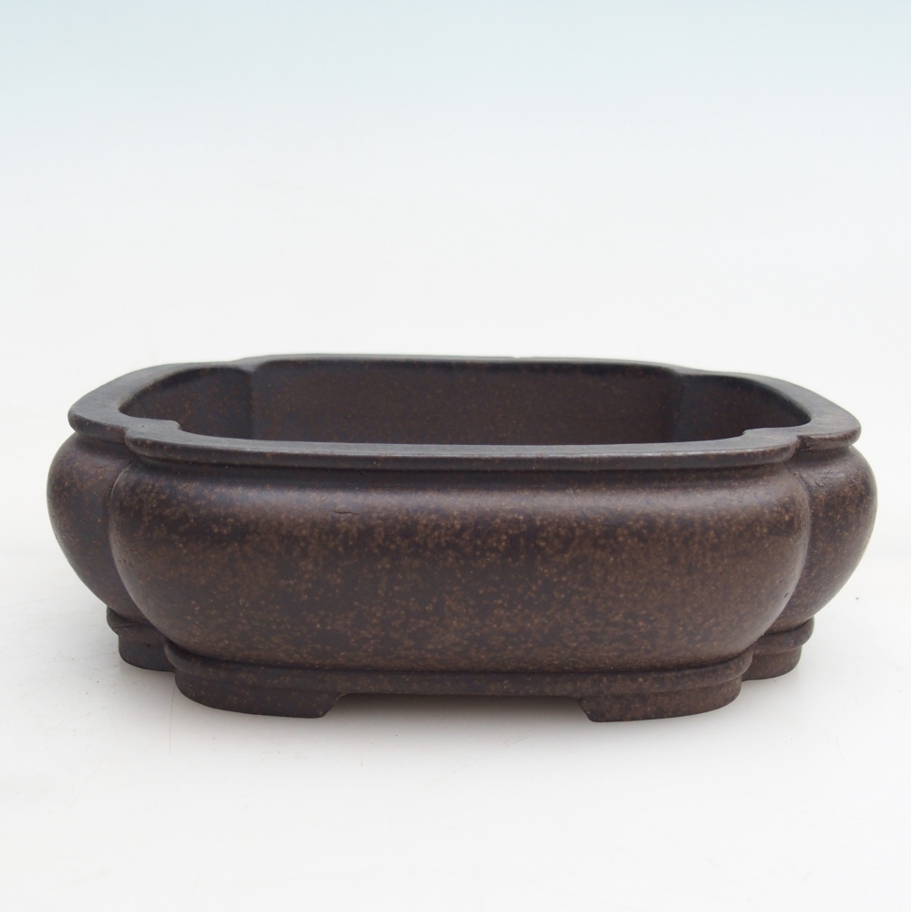 Ceramic bonsai bowl 14 x 11 x 4,5 cm, colour brownish ochre