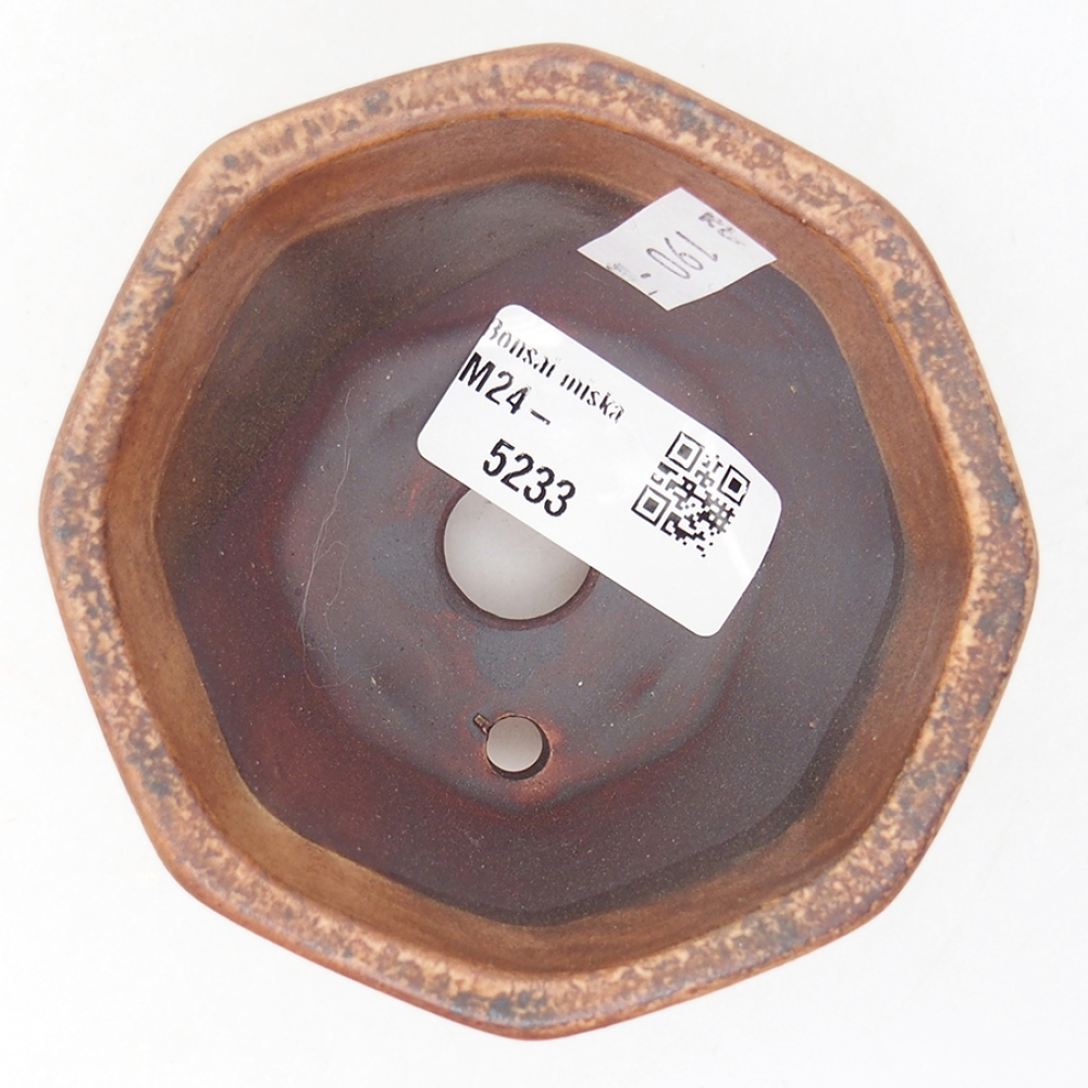 Ceramic bonsai bowl 8,5 x 8,5 x 6 cm, color brown