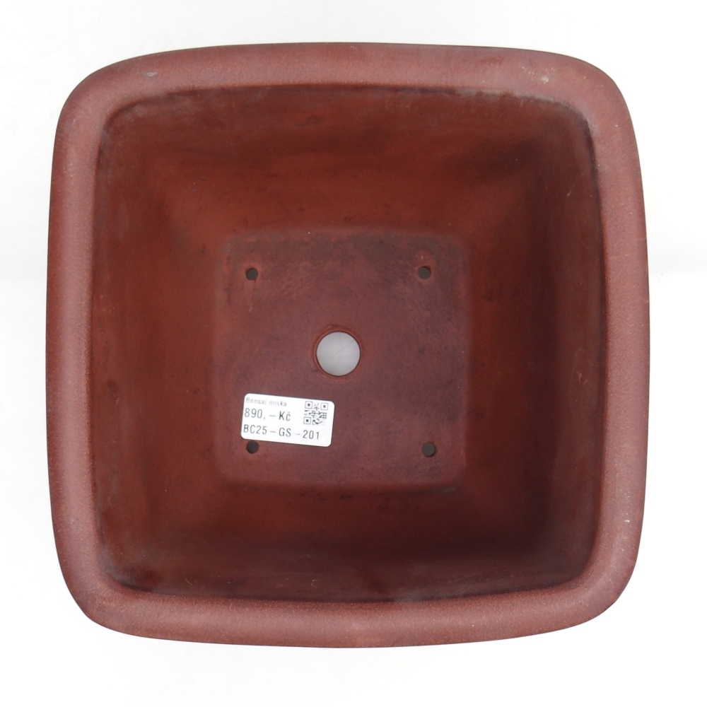 Ceramic bonsai bowl 21 x 21 x 13,5 cm, brown