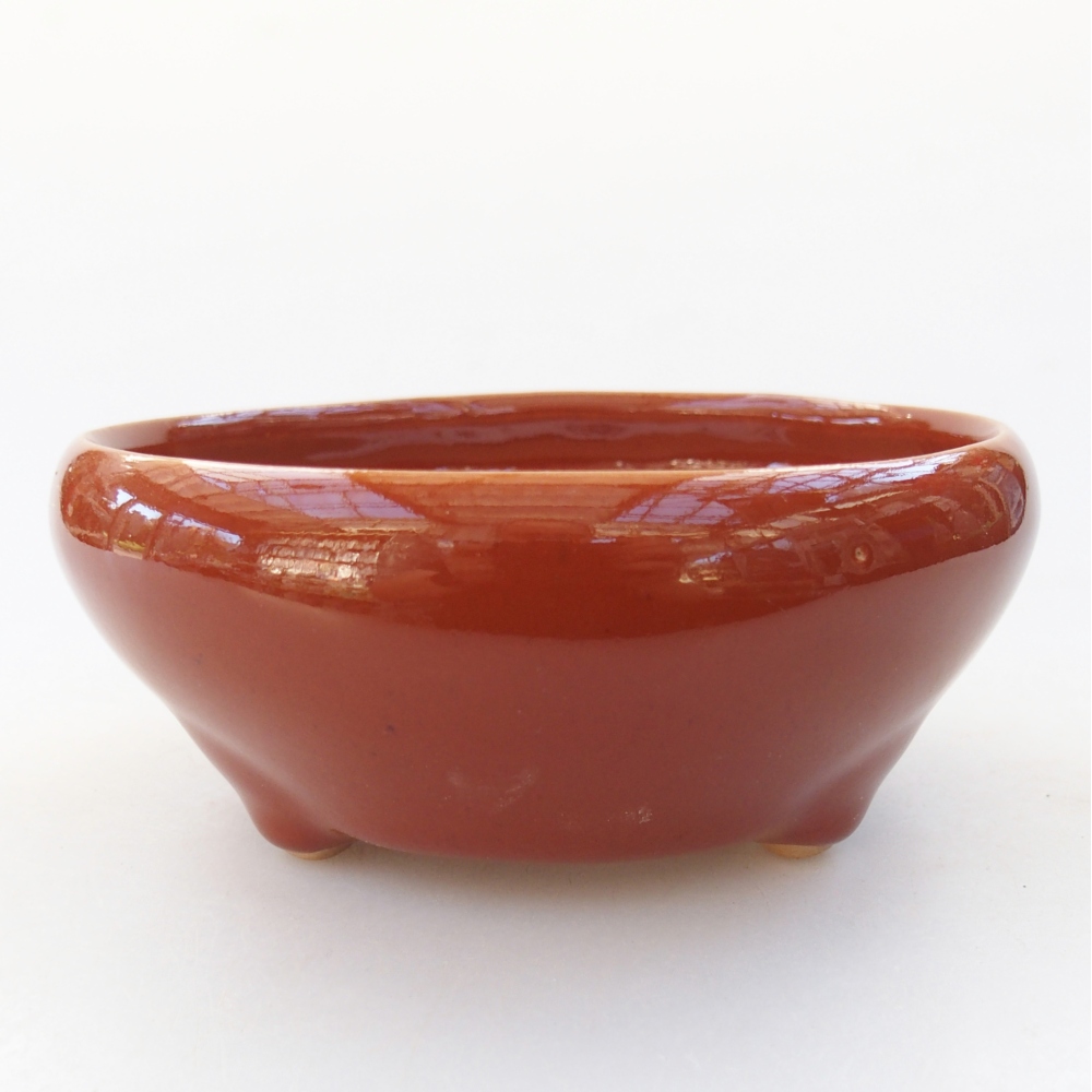 Ceramic bonsai bowl 10 x 10 x 5 cm, brown