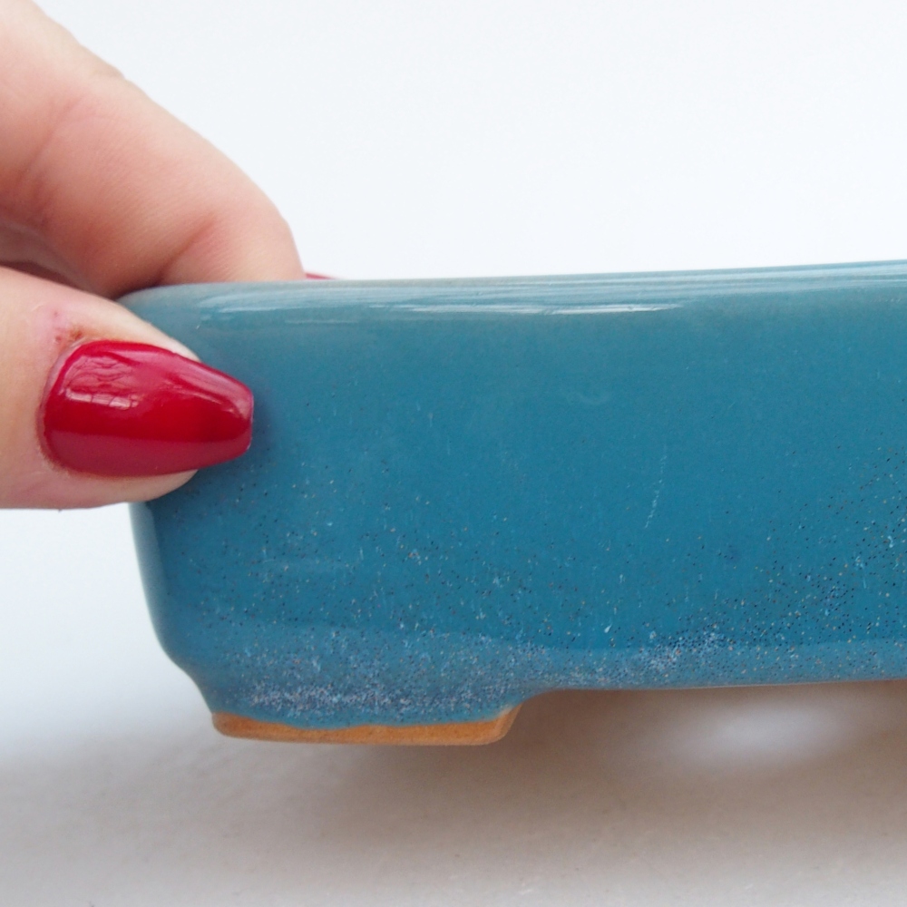 Ceramic bonsai bowl 12 x 10 x 4 cm, colour blue