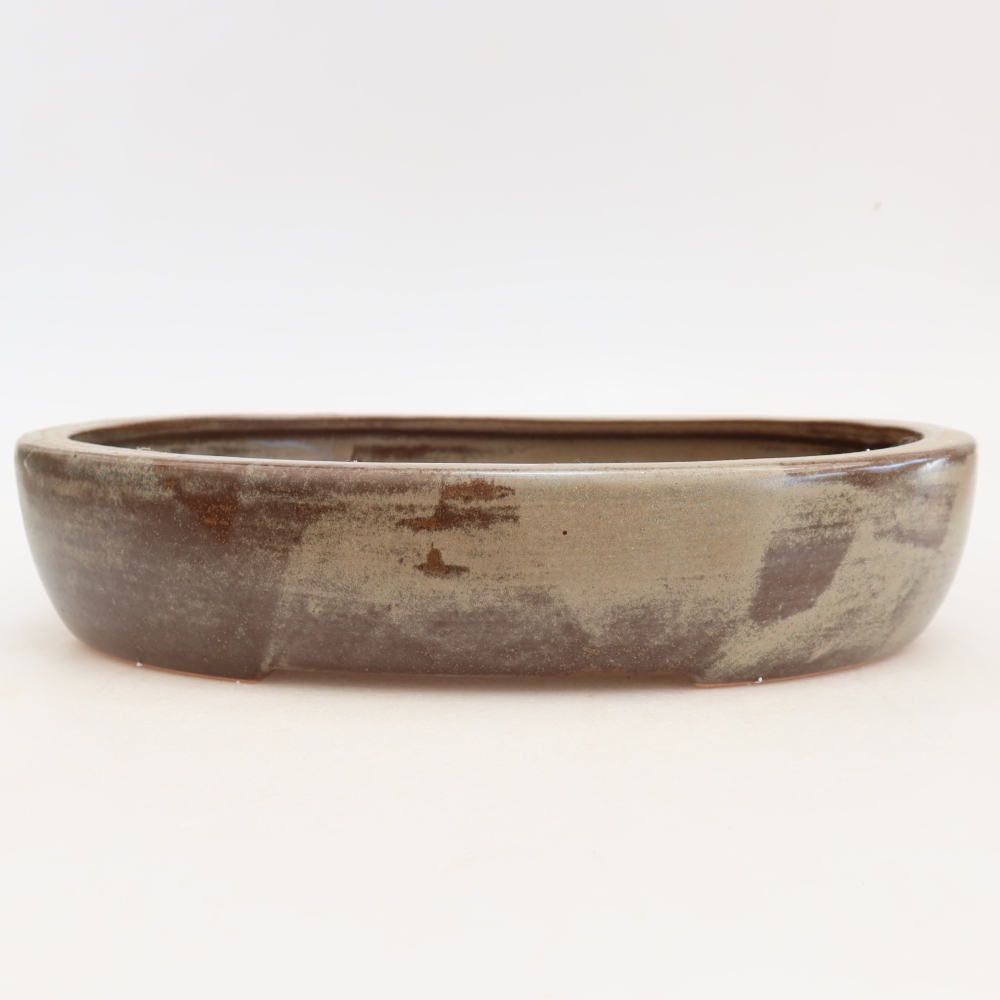 Ceramic bonsai bowl 27 x 21 x 5,5 cm, brown