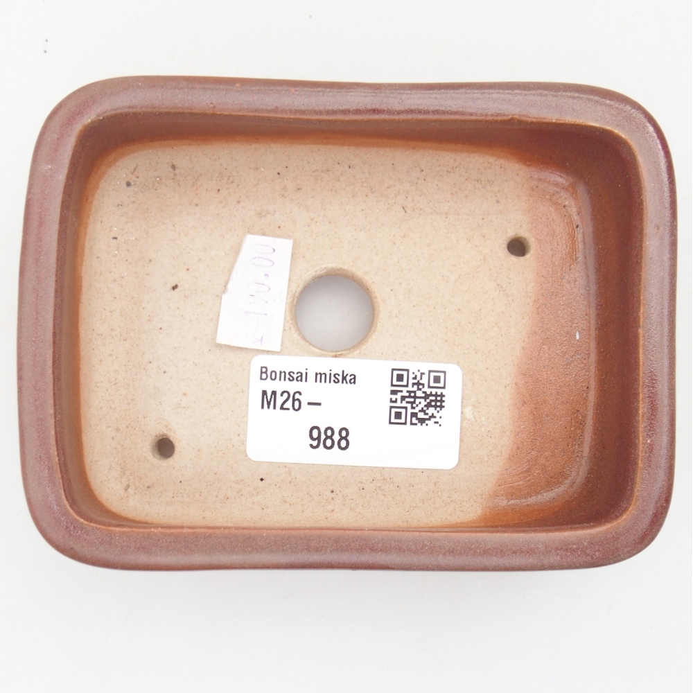 Ceramic bonsai bowl 11 x 8 x 3 cm, burgundy
