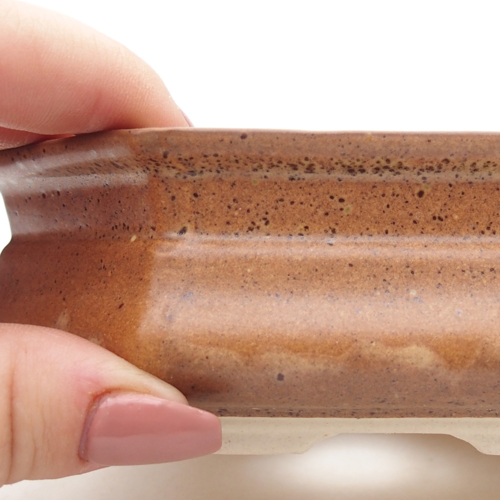 Ceramic bonsai bowl 13,5 x 13,5 x 4,5 cm, brown