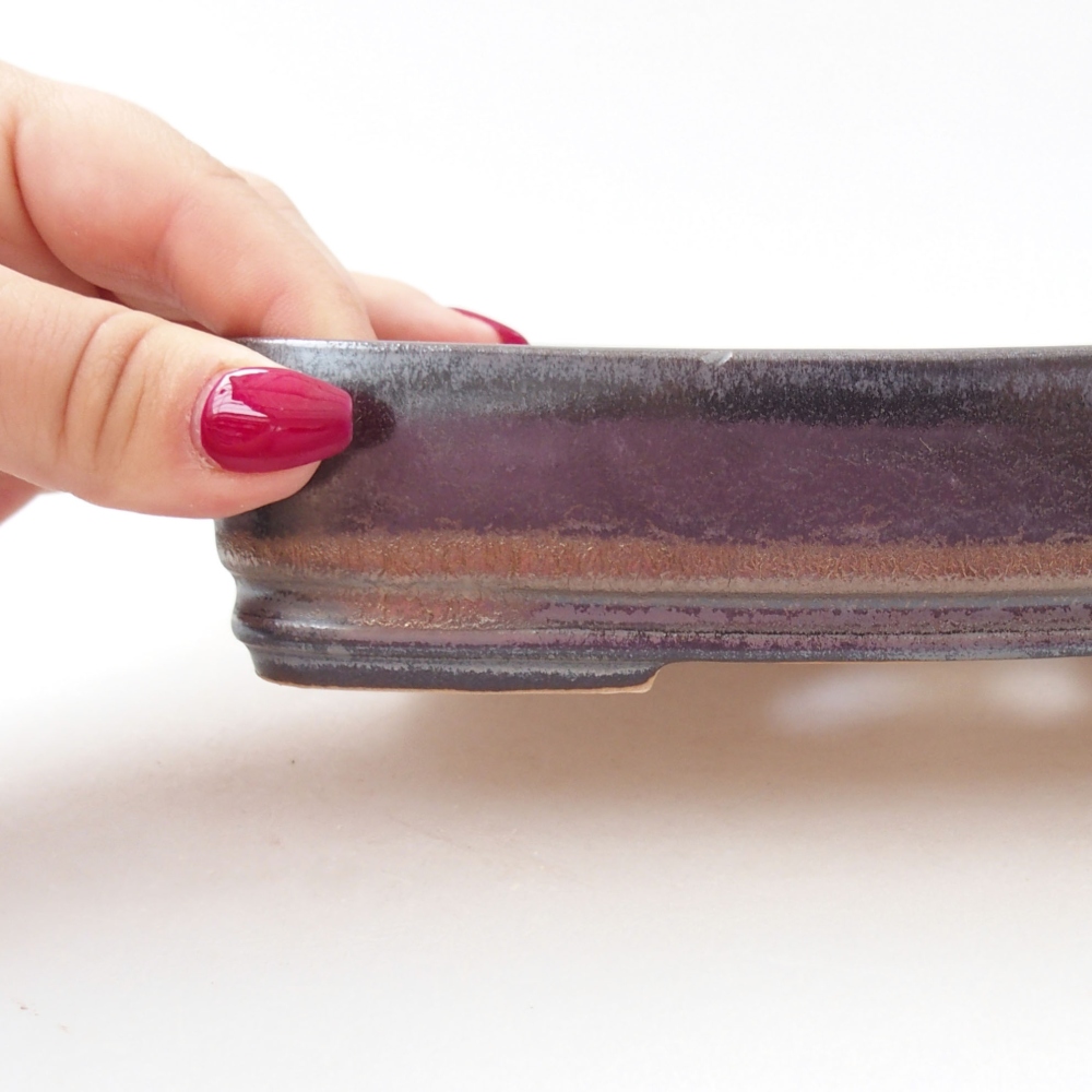 Ceramic bonsai bowl 18 x 13,5 x 4 cm, color black