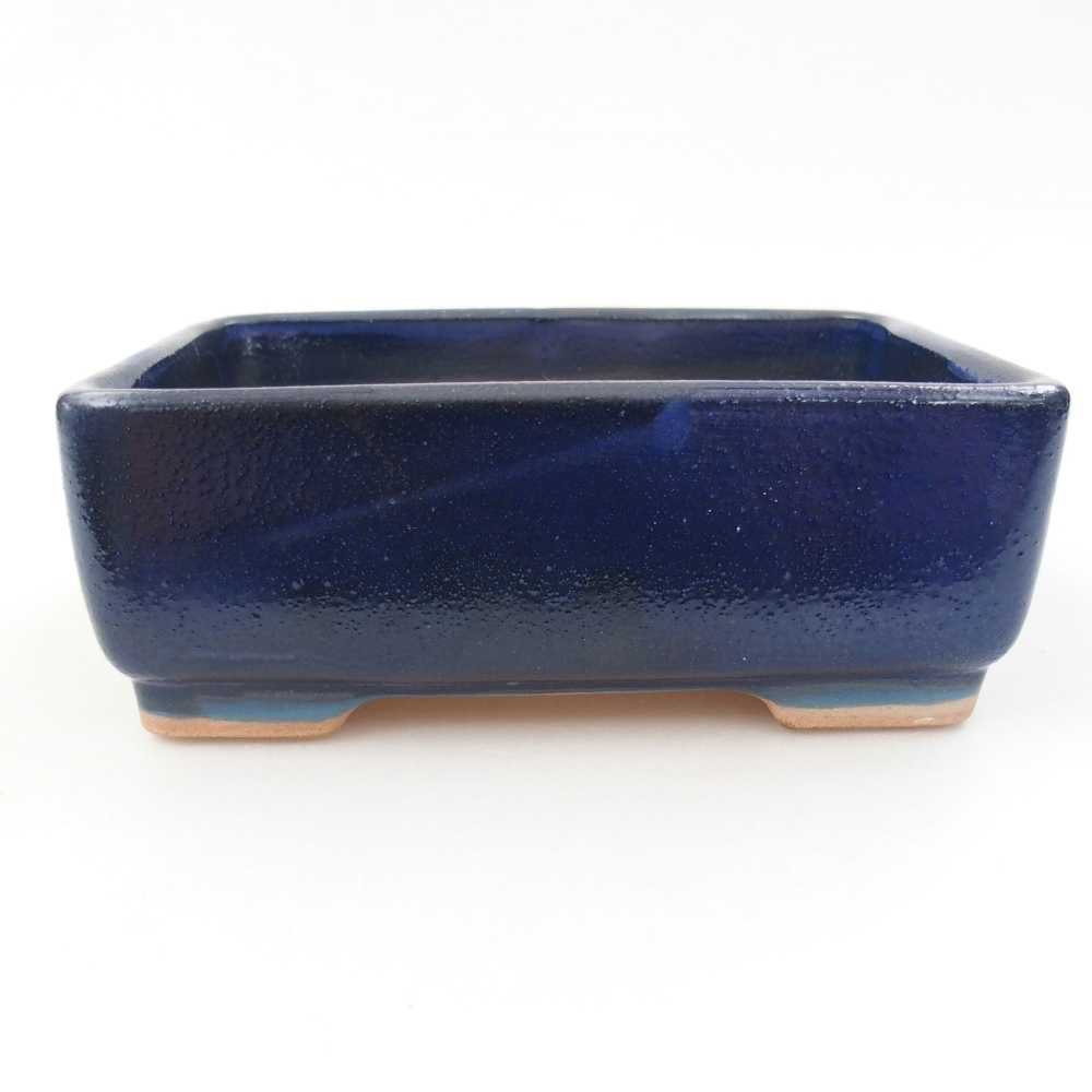 Ceramic bonsai bowl 14,5 x 11 x 5,5 cm, color blue