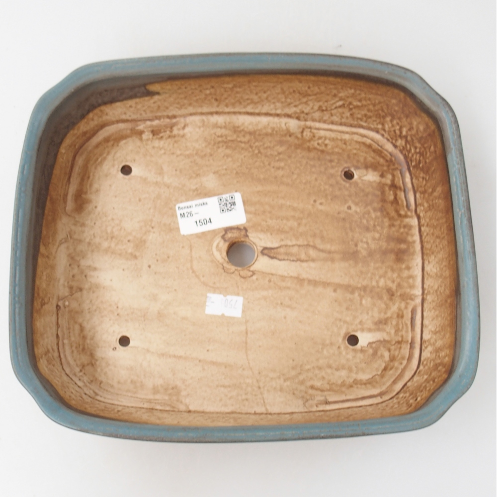 Ceramic bonsai bowl 24,5 x 21,5 x 6,5 cm, colour blue
