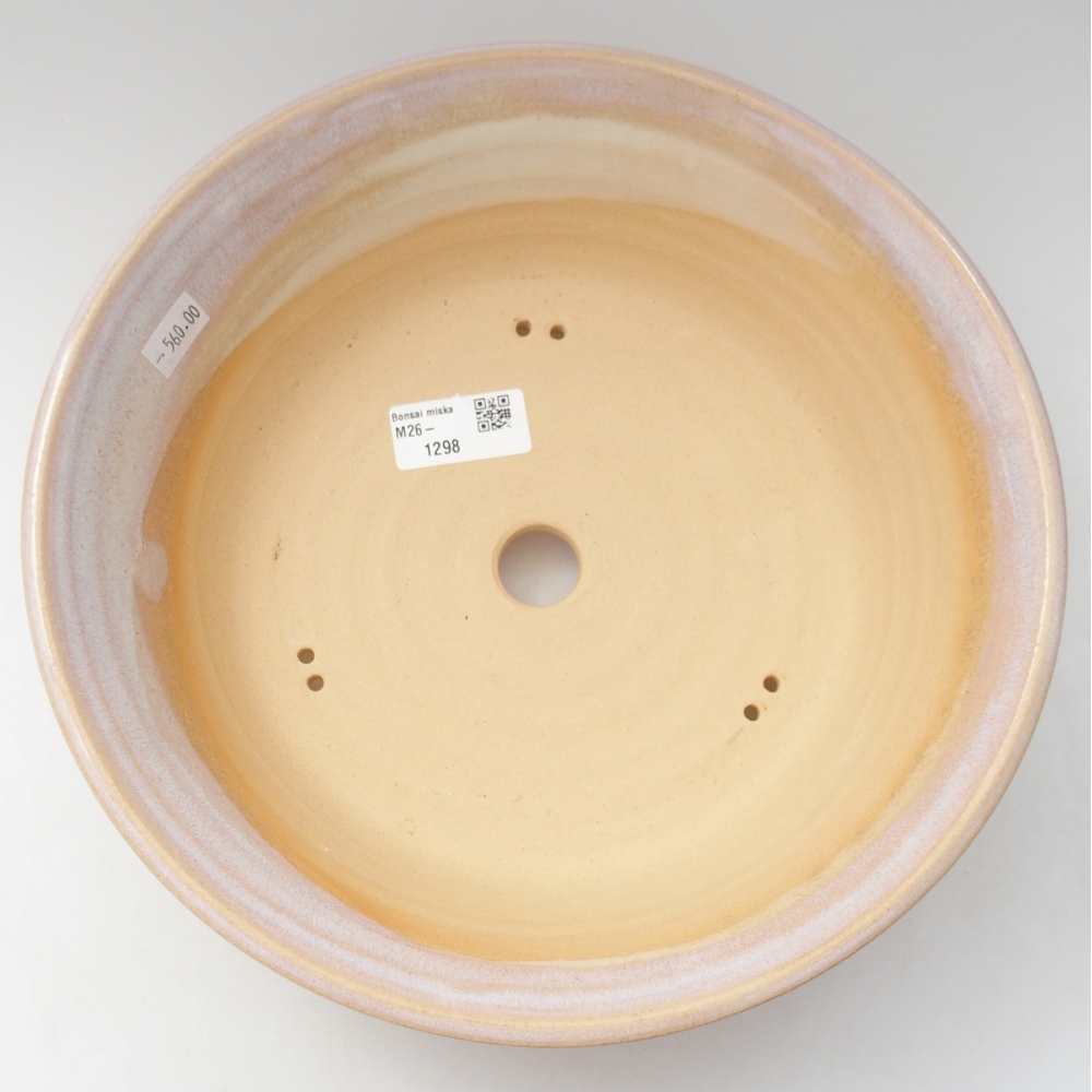 Ceramic bonsai bowl 26,5 x 26,5 x 7,5 cm, colour beige