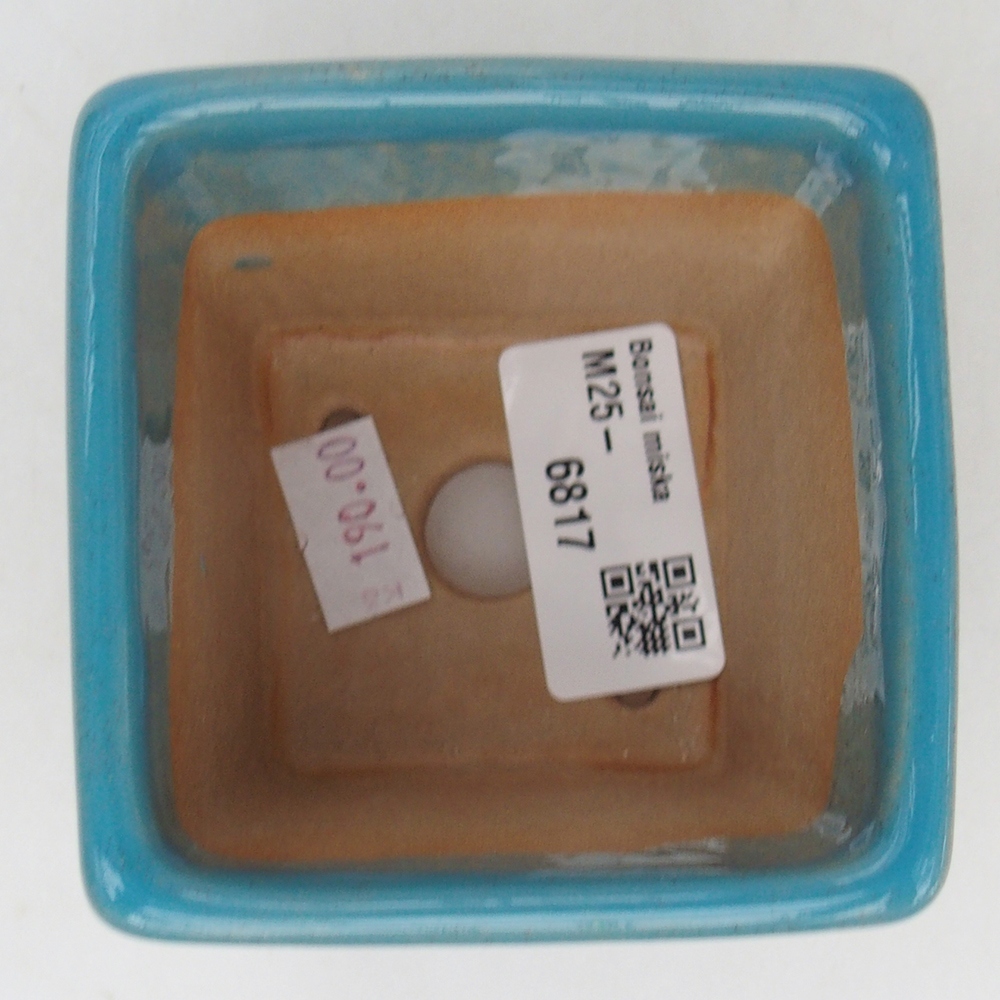 Ceramic bonsai bowl 7,5 x 7,5 x 7 cm, colour blue
