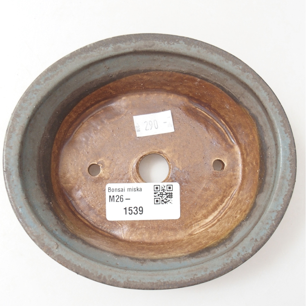Ceramic bonsai bowl 14 x 12,5 x 4 cm, colour blue