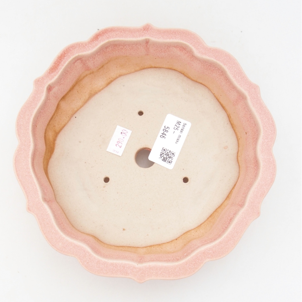 Ceramic bonsai bowl 18 x 18 x 5 cm, color pink