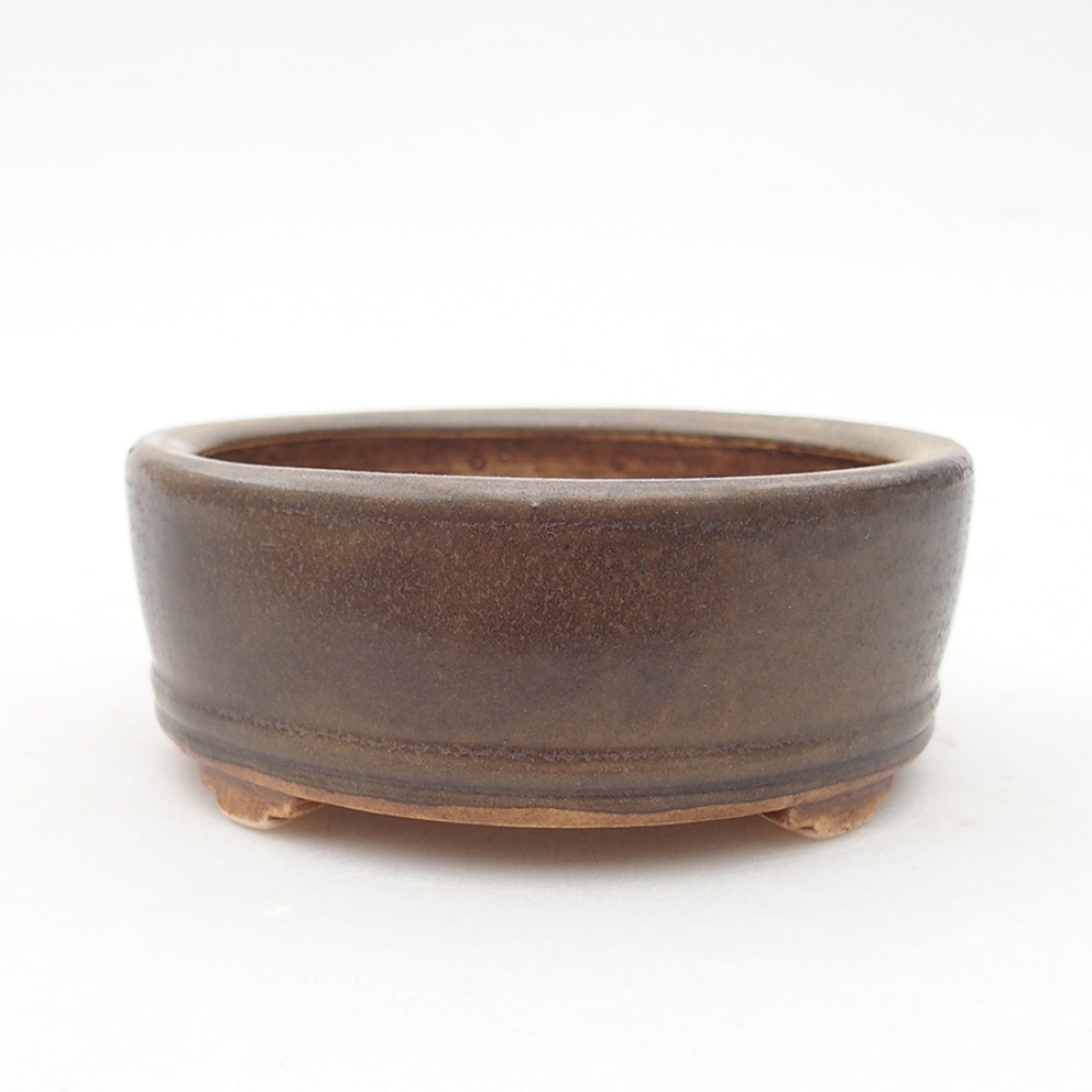 Ceramic bonsai bowl 9 x 9 x 3,5 cm, color brown