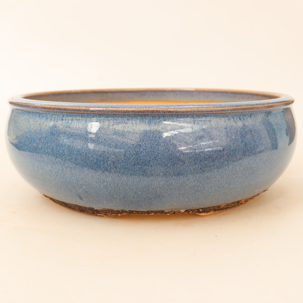 Ceramic bonsai bowl 24 x 24 x 8 cm, colour blue