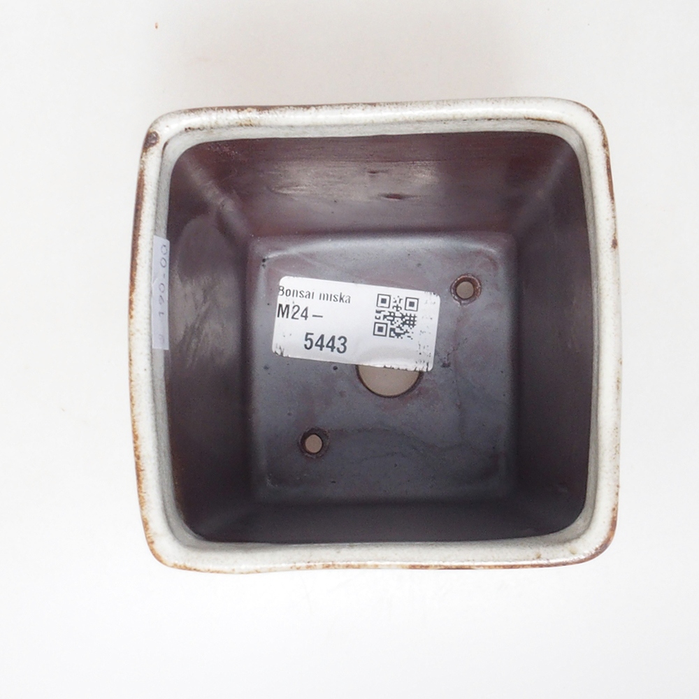 Ceramic bonsai bowl 8,5 x 8,5 x 11 cm, color white