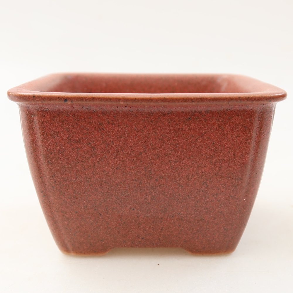 Ceramic bonsai pot, 8.5 x 8.5 x 5.5 cm, pink