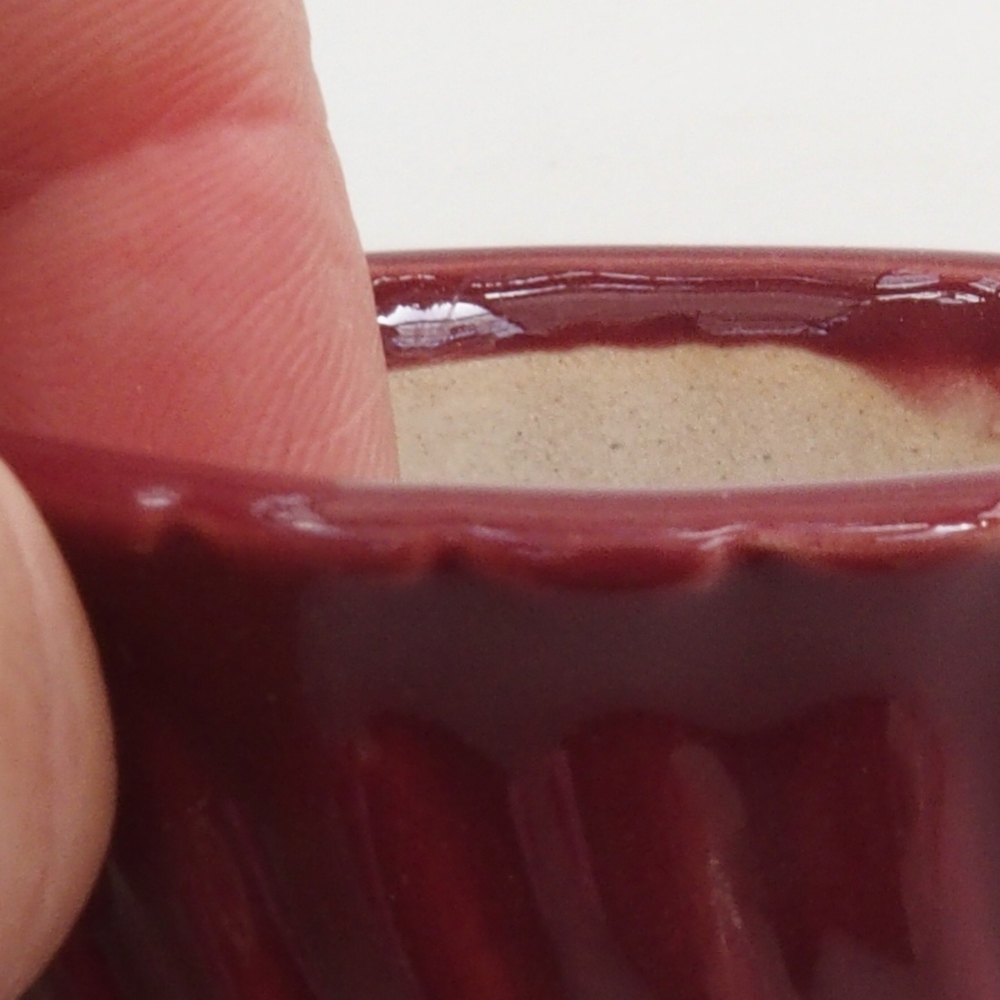 Mini bonsai bowl 5 x 5 x 2,5 cm, color burgundy