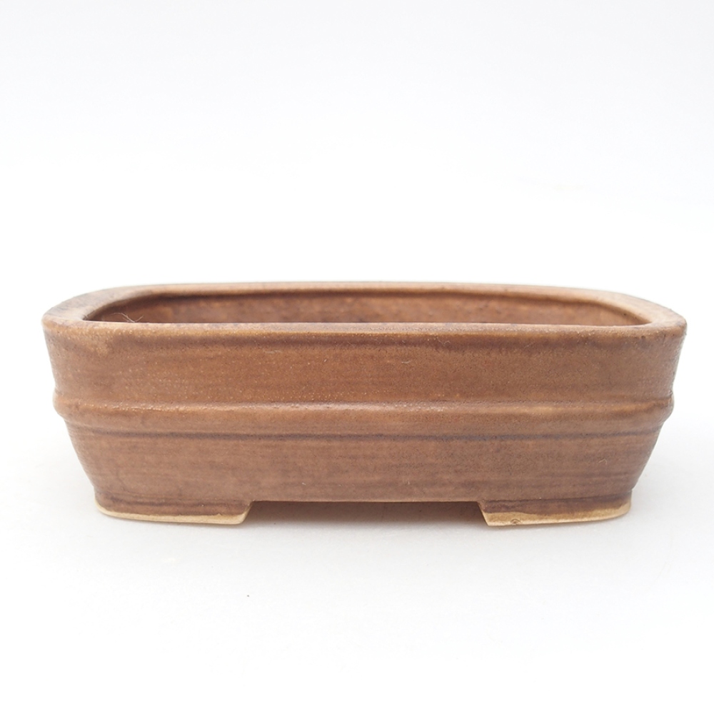 Ceramic bonsai bowl 14,5 x 11,5 x 4 cm, color brown